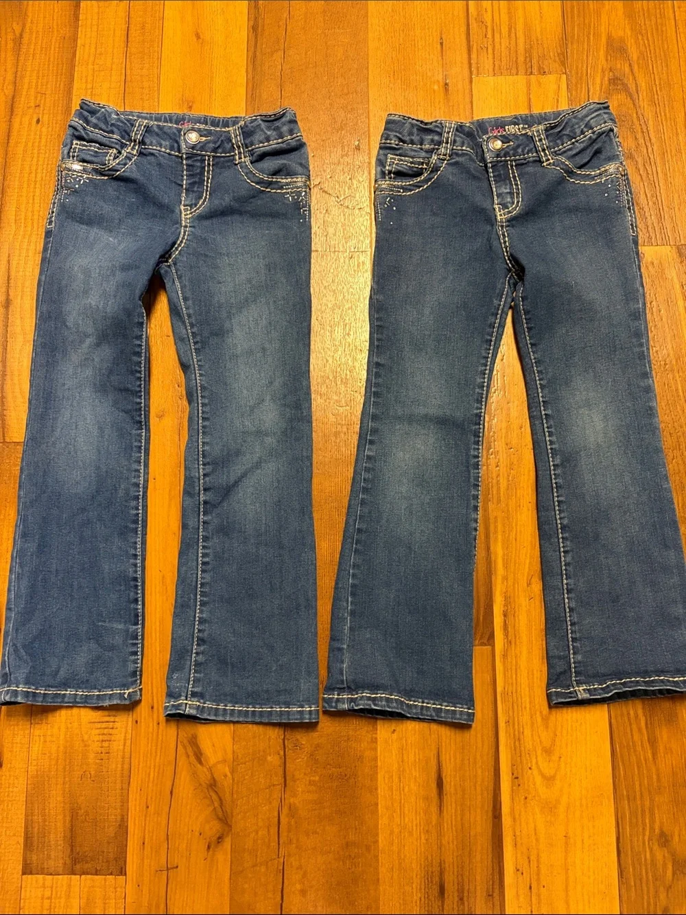 Western Flare Girls First TWO Pairs Of Embellished Jeans Adorable Size 6